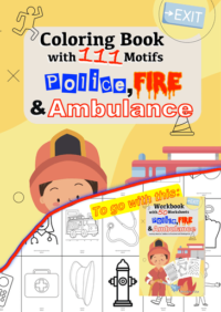Coloring book Police, Fire and Ambulance